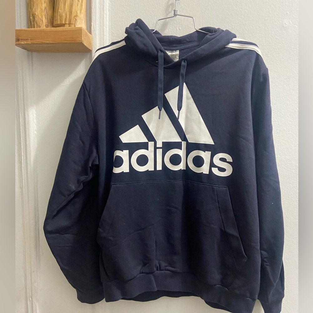 adidas Men's 3-Stripes Fleece Hooded Sweatshirt